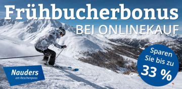 Frühbucherbonus bei Onlinekauf von Skitickets für Nauders